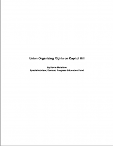 cover of Union Organizing Rights on Capitol Hill report